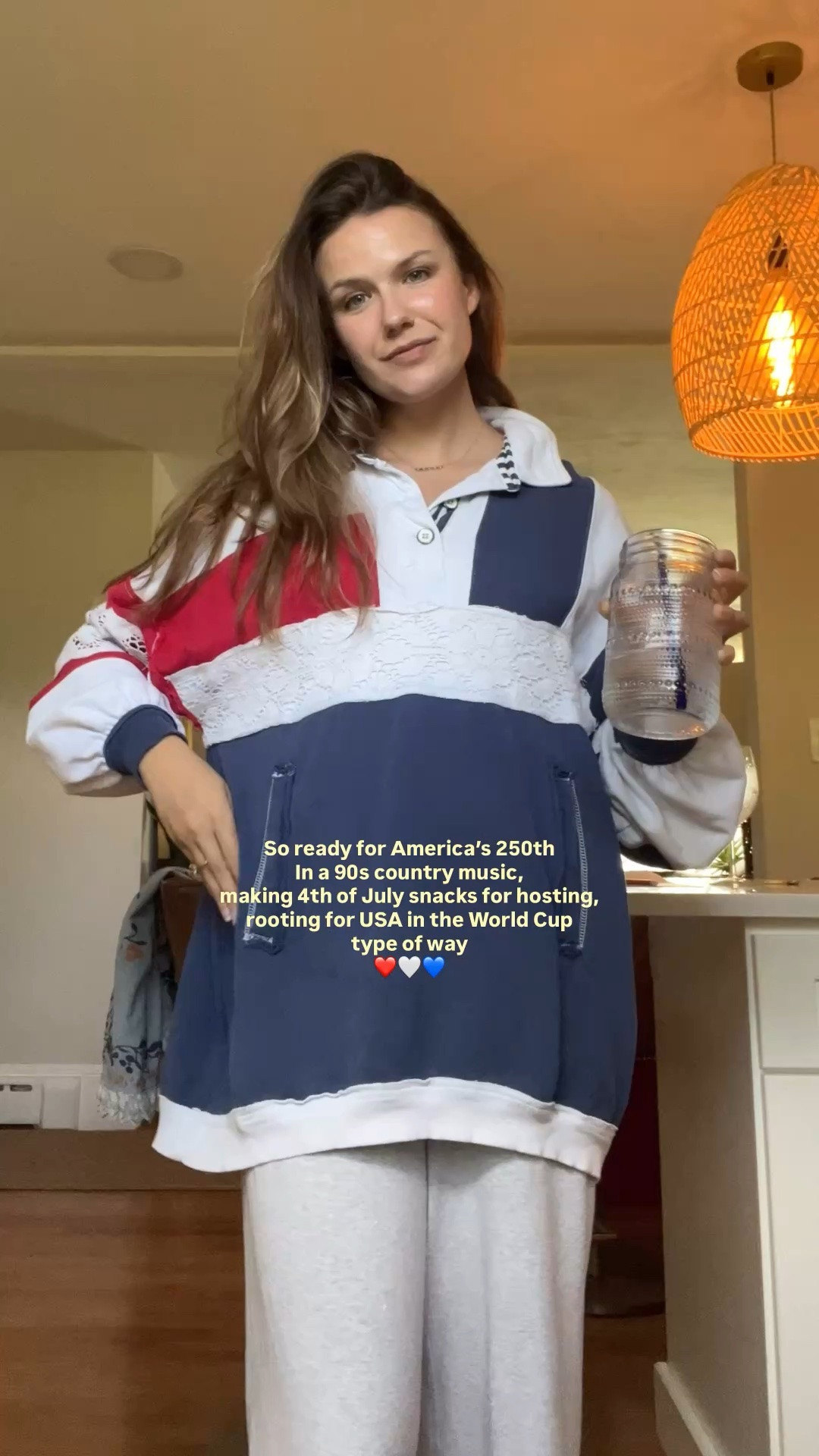 6/17/26 🇺🇸 Let’s go USA! So excited for Independence Day on the 4th of July, wearing my comfies for alllll of the evening FIFA games! Abercrombie lounge pants and patriotic Free People pullover 💙🤍❤️

#LTKdayinmylife #LTKootd #LTKselfcare