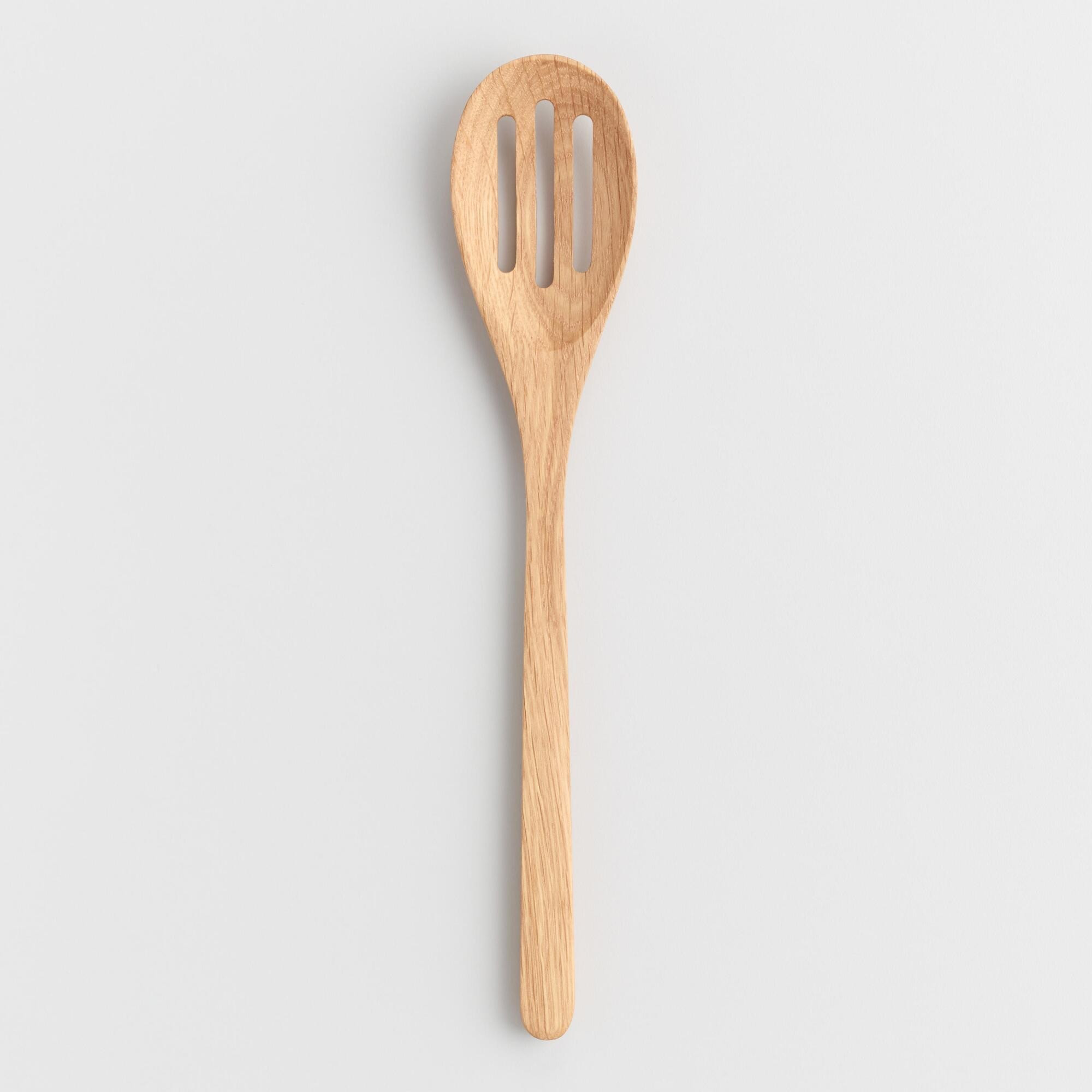 Oak Wood Slotted Cooking Spoon by World Market | World Market