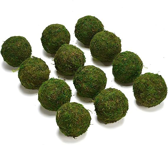 Byher Natural Green Moss Decorative Ball,Handmade (2"-Set of 12) | Amazon (US)