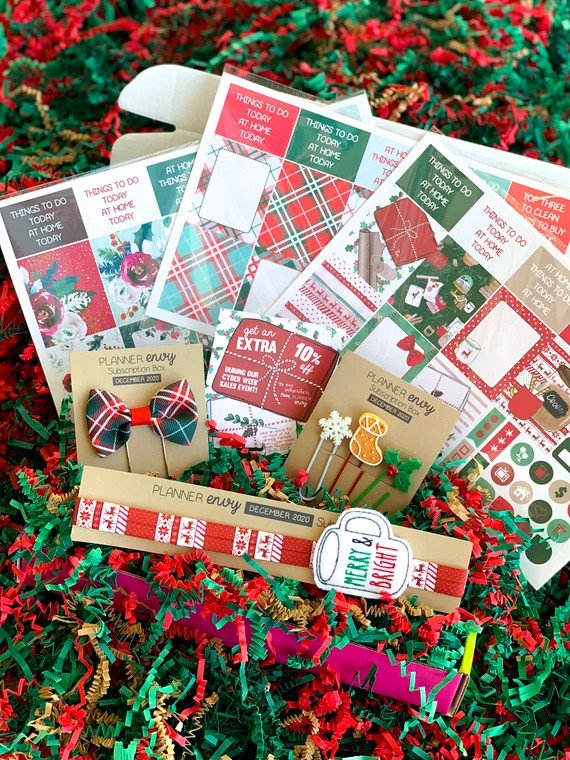Christmas Holidays Winter Plaid Stickers Paperclips Gingerbread Holly Bow. December 2020 Planner ... | Etsy (US)
