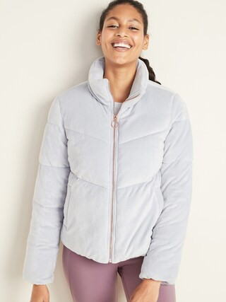 Quilted Velour Zip Jacket for Women | Old Navy (US)
