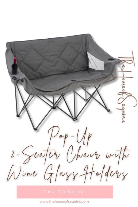 Amazon pop up 2 seater chair with wine holders, wine chair, loveseat, folding chair, beach, festival, pool, concerts, parks, tailgating, sports games, tips, travel tips, vacation, Amazon finds, Walmart finds, amazon must haves #thehouseofsequins #houseofsequins #amazon #walmart #amazonmusthaves #amazonfinds #walmartfinds  #amazontravel #lifehacks