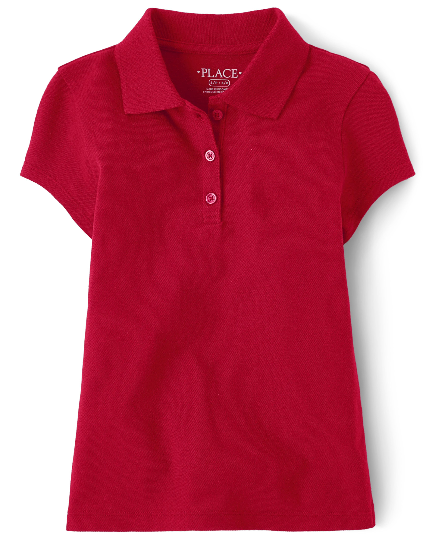 Girls Uniform Pique Polo - ruby | The Children's Place
