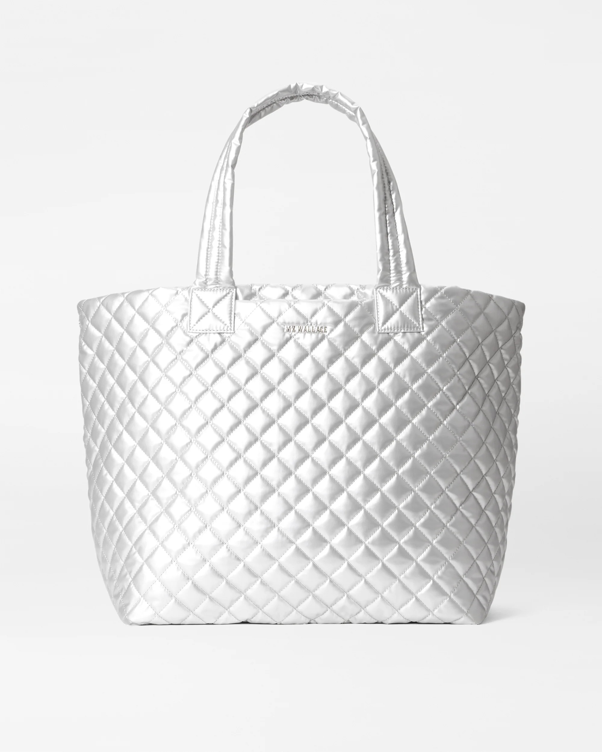 MZ Wallace Matte Silver Large Metro Tote Deluxe | MZ Wallace