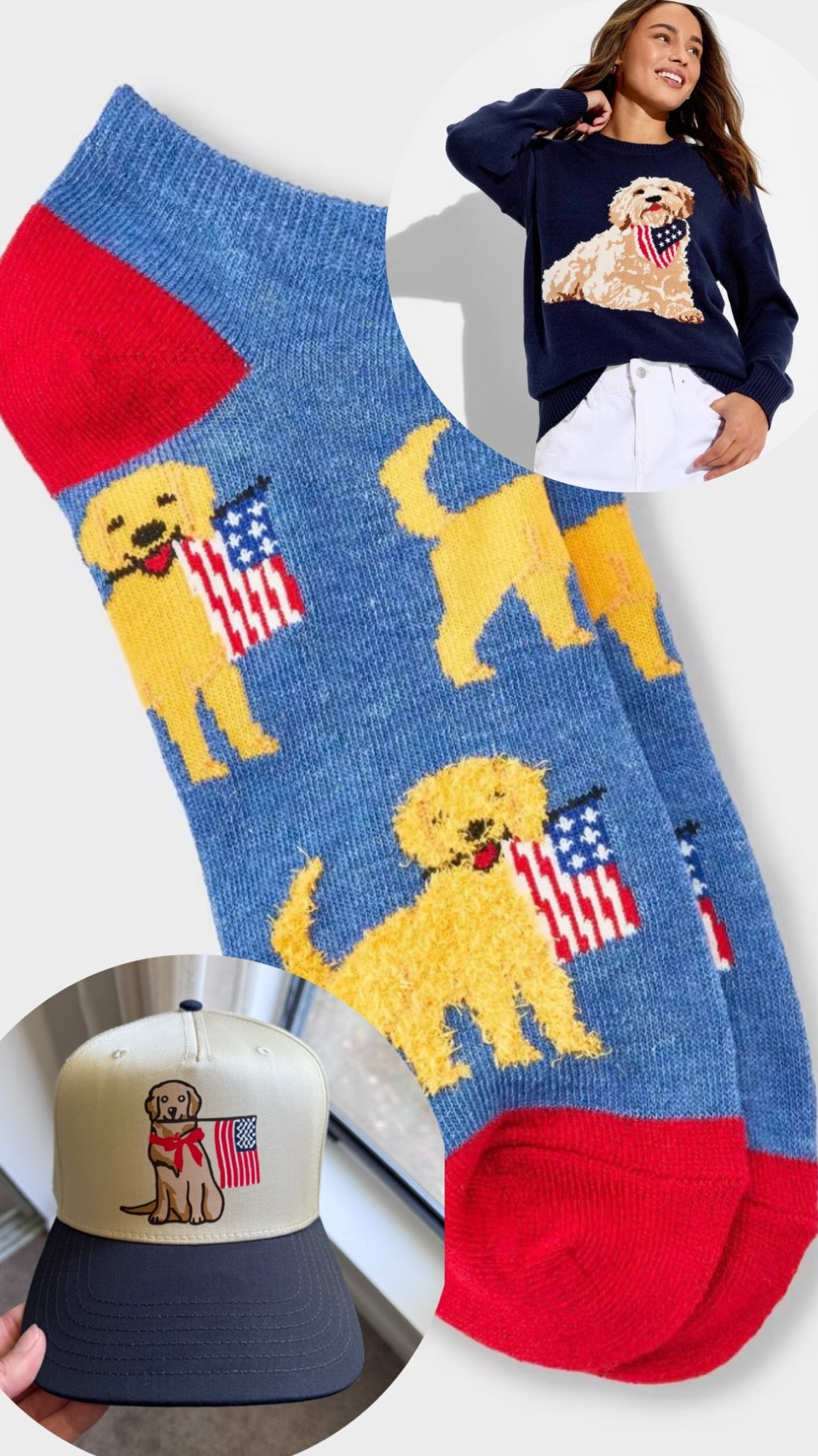 USA, Americana, 4th of July, summer outfits, golden retriever, dogs