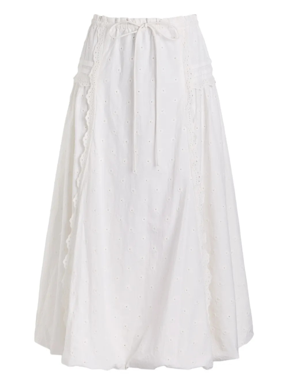 eyelet-embroidery midi skirt | Farfetch Global
