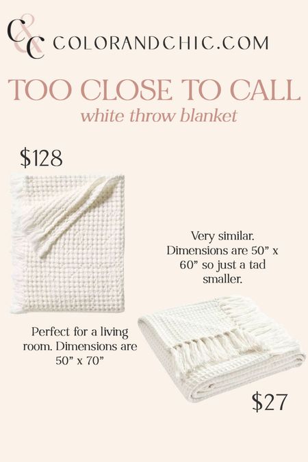 Two white throw blankets that are very similar and would be perfect for a living room or bedroom! 

#LTKstyletip #LTKhome