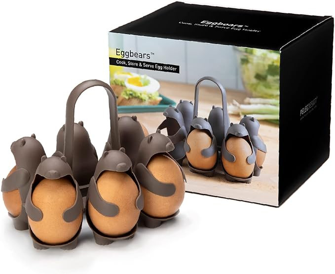 PELEG DESIGN Eggbears 3-in-1 Cook, Store and Serve Egg Holder, Bear-Shaped Boiled Egg Cooker for ... | Amazon (US)