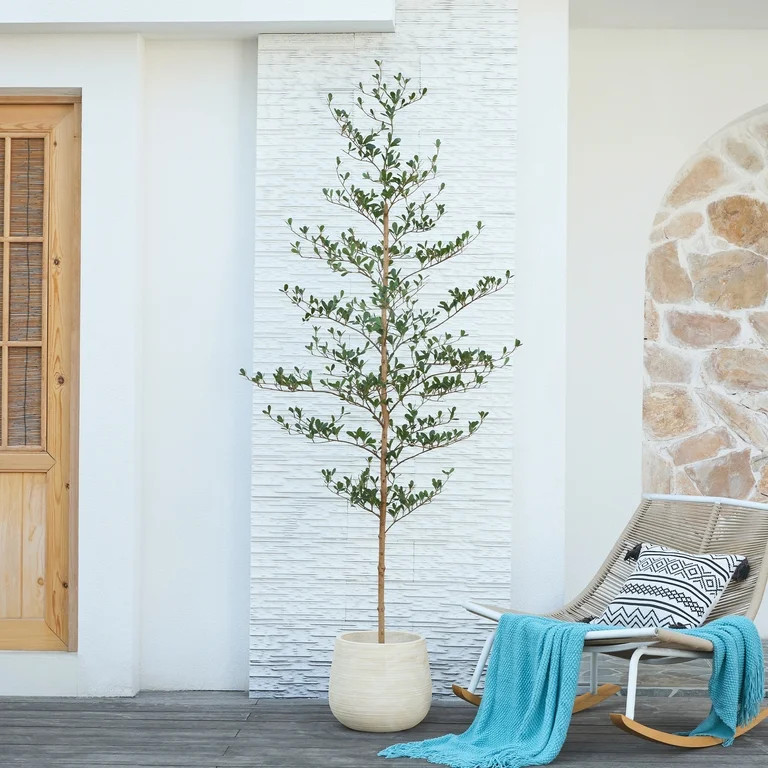 DR.Planzen 7ft Faux Black Olive Tree - Realistic Potted Artificial Tree with Natural Trunk & Silk... | Walmart (US)