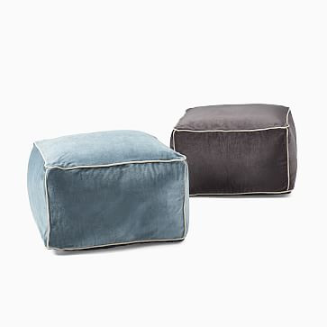 Cotton Velvet Pouf | West Elm (US)