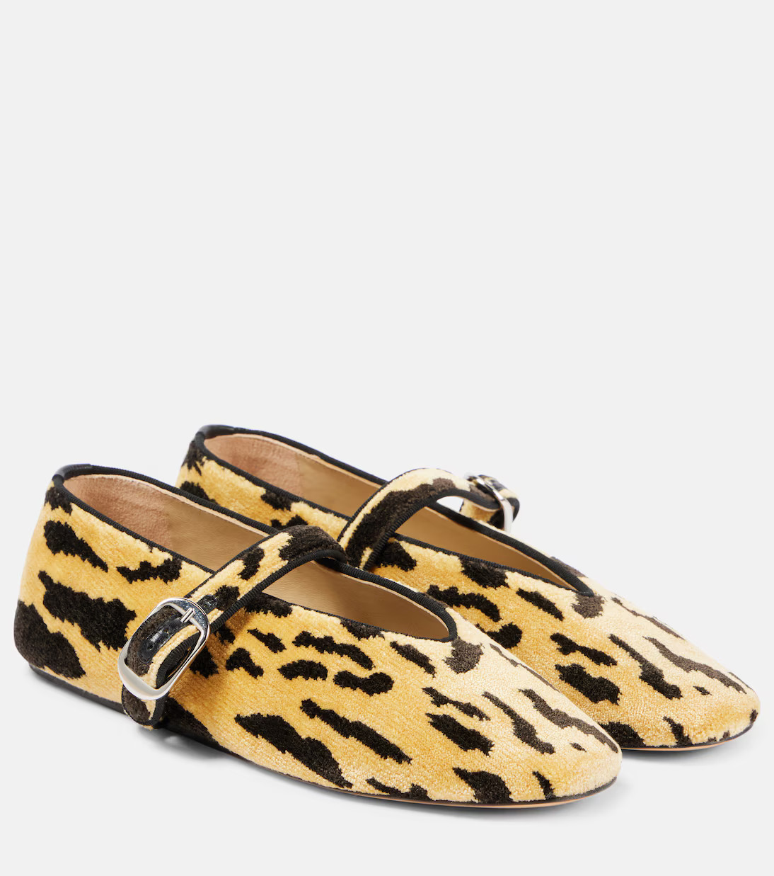 Stella leopard-print velvet Mary Jane flats | Mytheresa (UK)