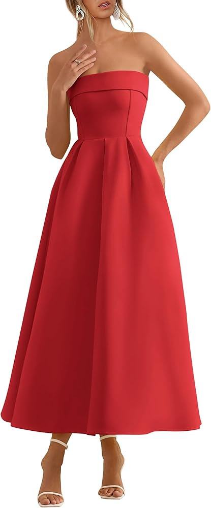 PRETTYGARDEN Cocktail Dresses for Women 2026 Summer Formal Elegant Tube Top Strapless Spring Wedd... | Amazon (US)