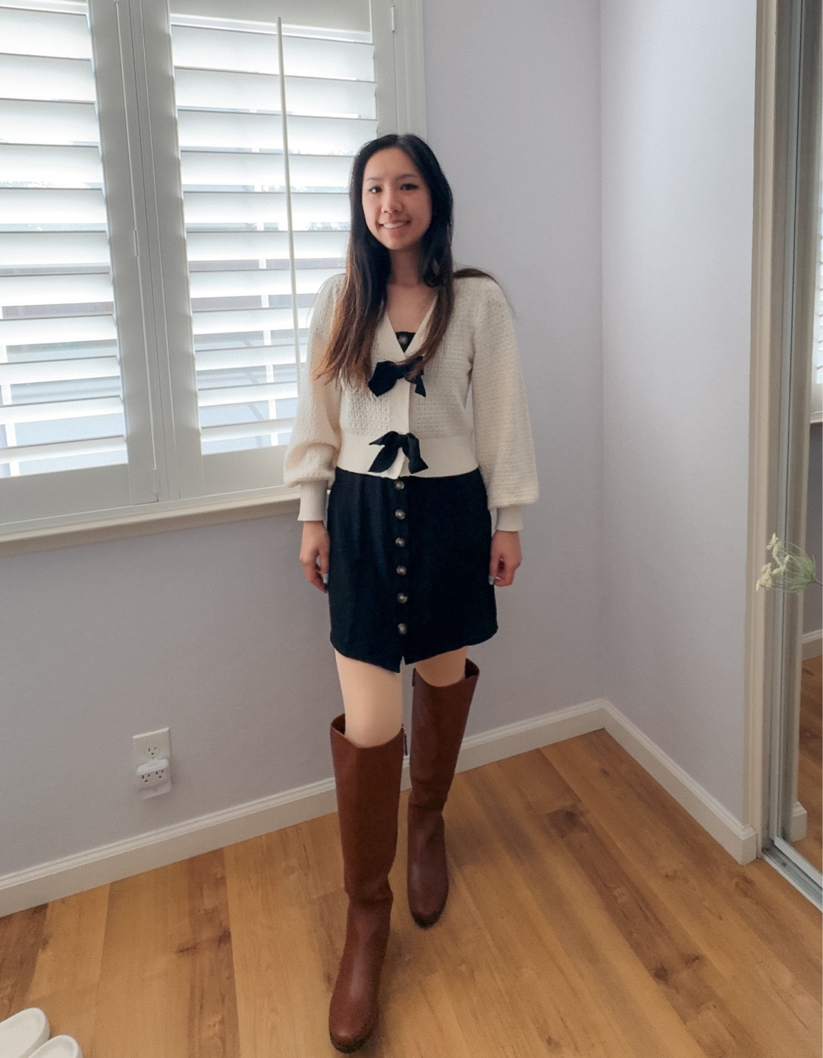 Styling a black dress for fall! Cardigan and dress is Express! Boots is Aldo's Tanerdy boot.

#LTKHoliday #LTKstyletip #LTKfindsunder100