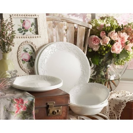 Corelle Embossed Bella Faenza 16-Piece Dinnerware Set | Walmart (US)