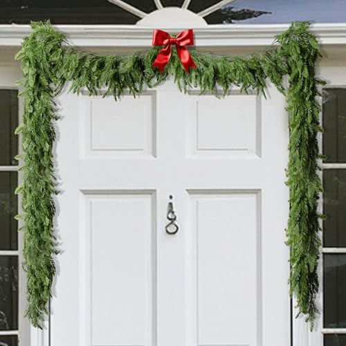 Watayo 9.8 Ft Realistic Touch Norfolk Pine Garland, Artificial Realistic Cedar Garland Christmas ... | Amazon (US)