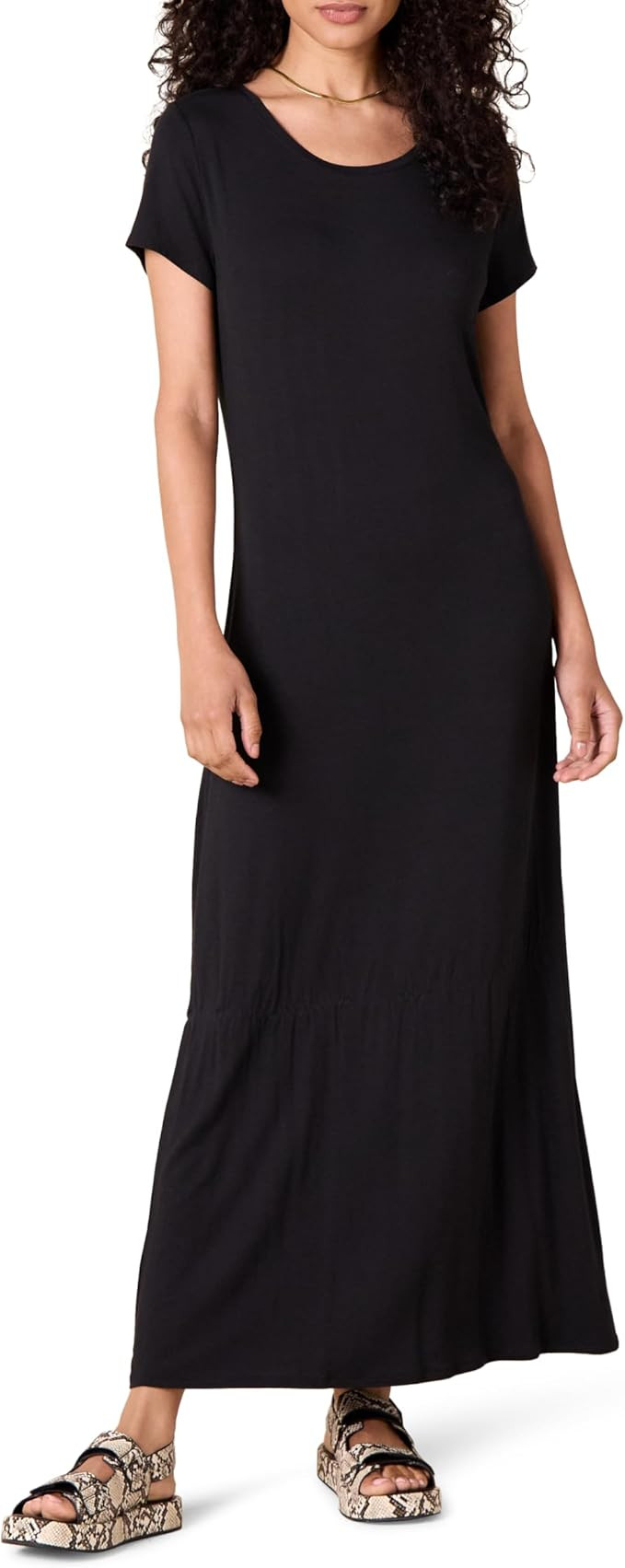Amazon Essentials Women's Short-Sleeve Maxi Dress, Flowy | Amazon (US)