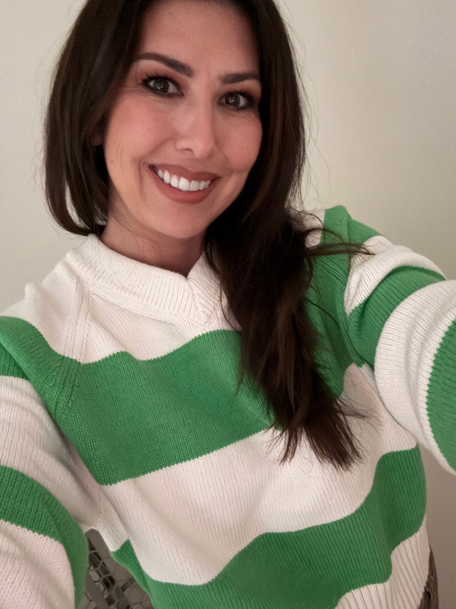 Green and White Sweater 

#LTKWorkwear #LTKOver40
