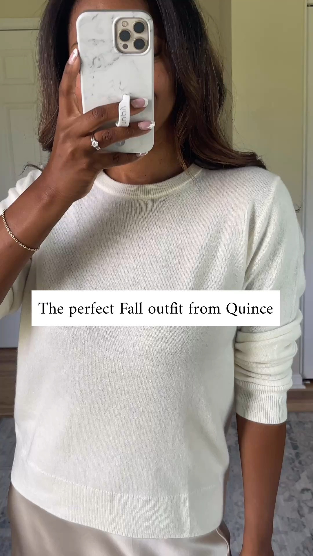 A stylish workwear outfit wearing head to toe @Quince   I wear a size small in both the sweater and skirt. The boots are TTS. #quincepartner

#LTKootd #LTKgrwm #LTKOver40
