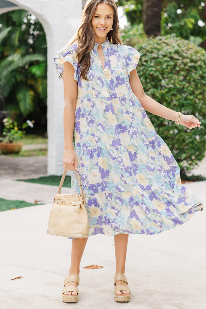 Real Love Yellow Floral Midi Dress | The Mint Julep Boutique