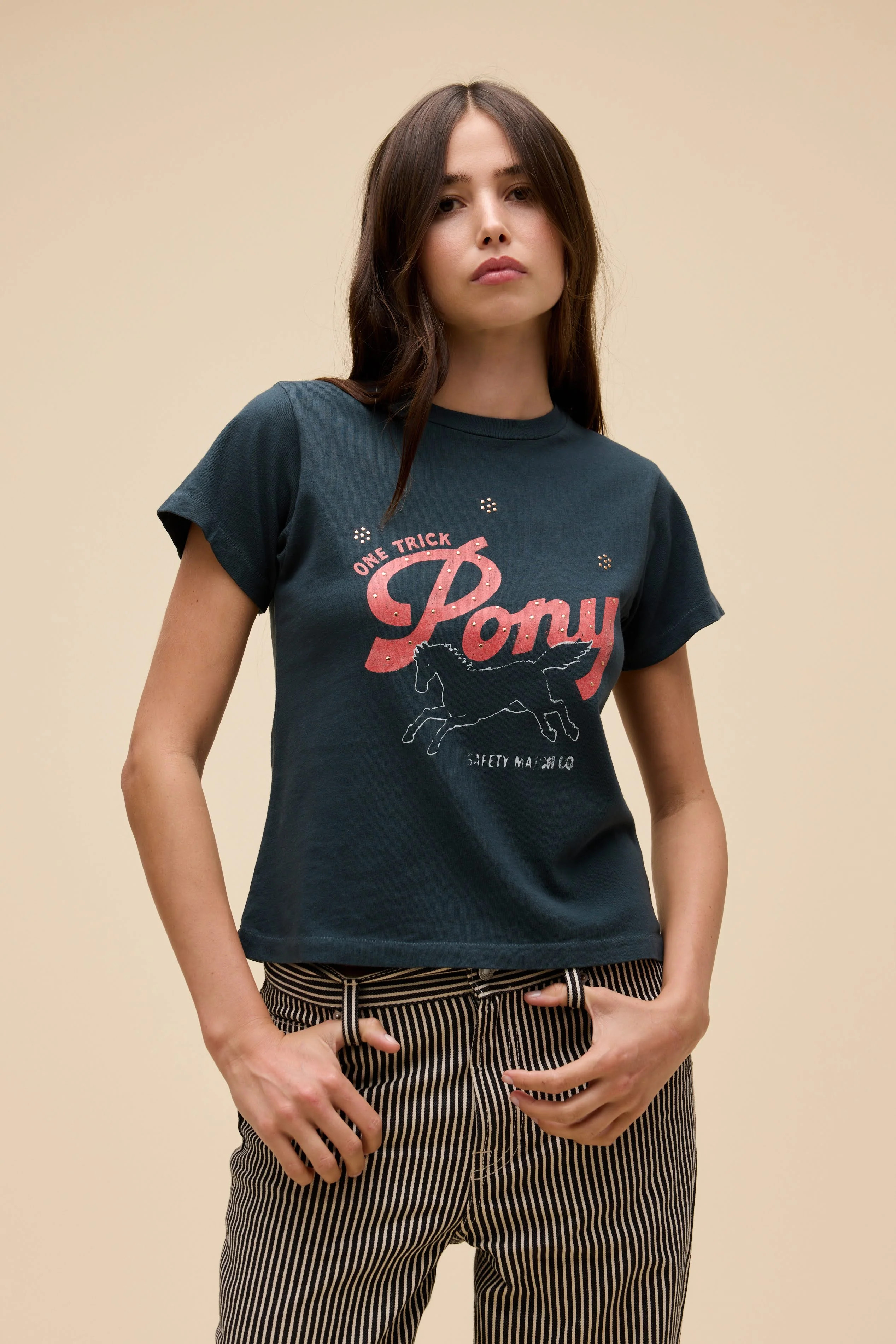 One Trick Pony Vintage Tee in Black | 100% Cotton T-Shirt in Vintage Black | Daydreamer