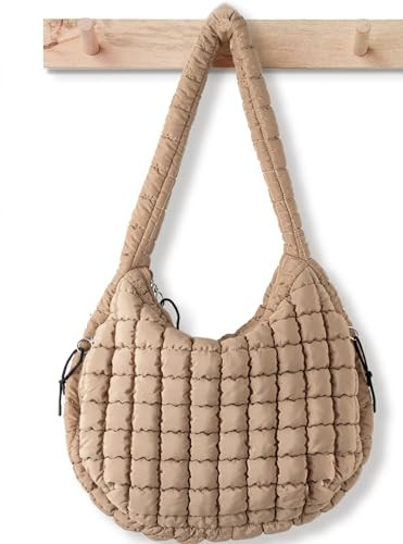 Puffer Tote Bag for Women Large Quilted Tote Bag Quilted Carryall Bag Soft Puffy Crossbody Bag Hobo Handbags Puff Purse | Amazon (US)