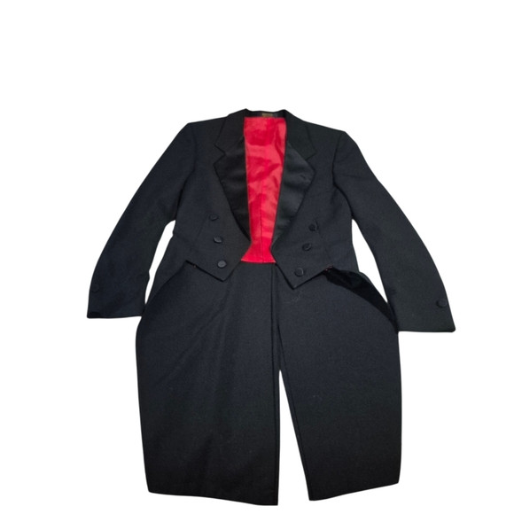 Vintage Pierre Cardin Couture Black Tuxedo Tailcoat 36 R Red Lined Formal Jacket | Poshmark