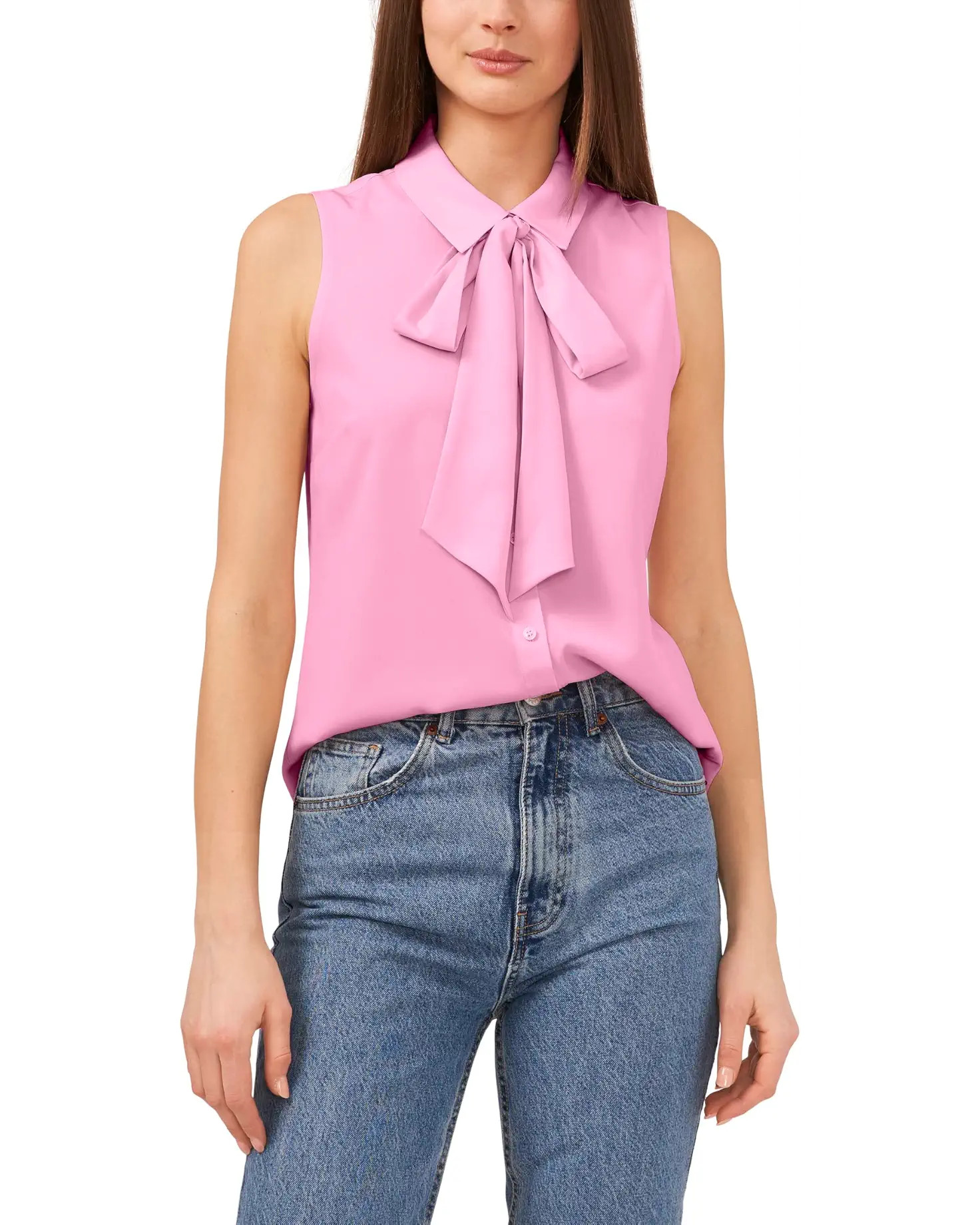 CeCe Sleeveless Bow Blouse | Zappos