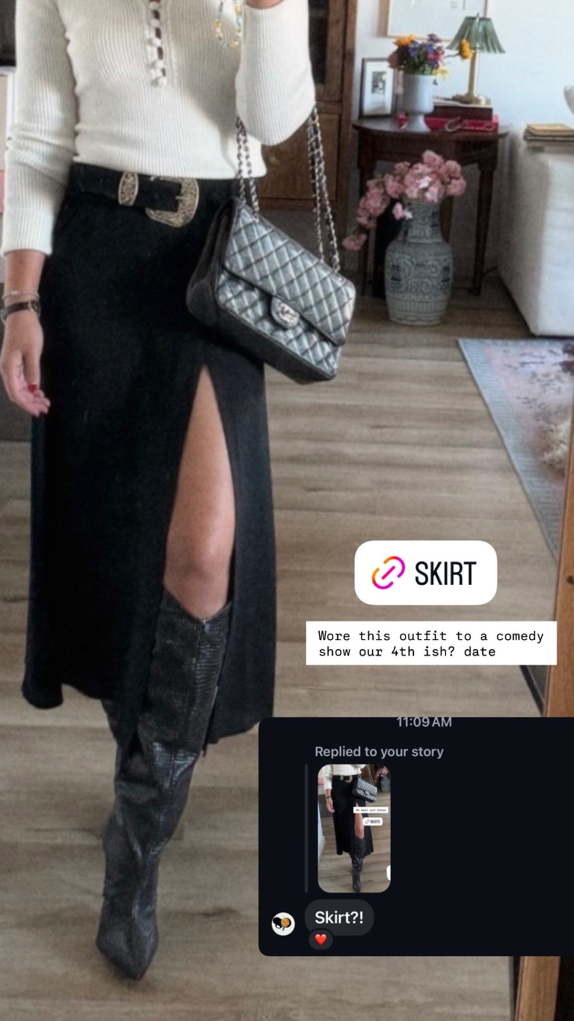 Wore this outfit to a comedy show our 4th ish? date  @reformation