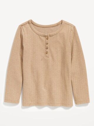 Long-Sleeve Rib-Knit Henley for Toddler Girls | Old Navy (US)