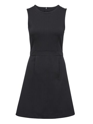 Banana Republic Womens Contrast Stitch Fit-And-Flare Dress Black Size 0 | Banana Republic US