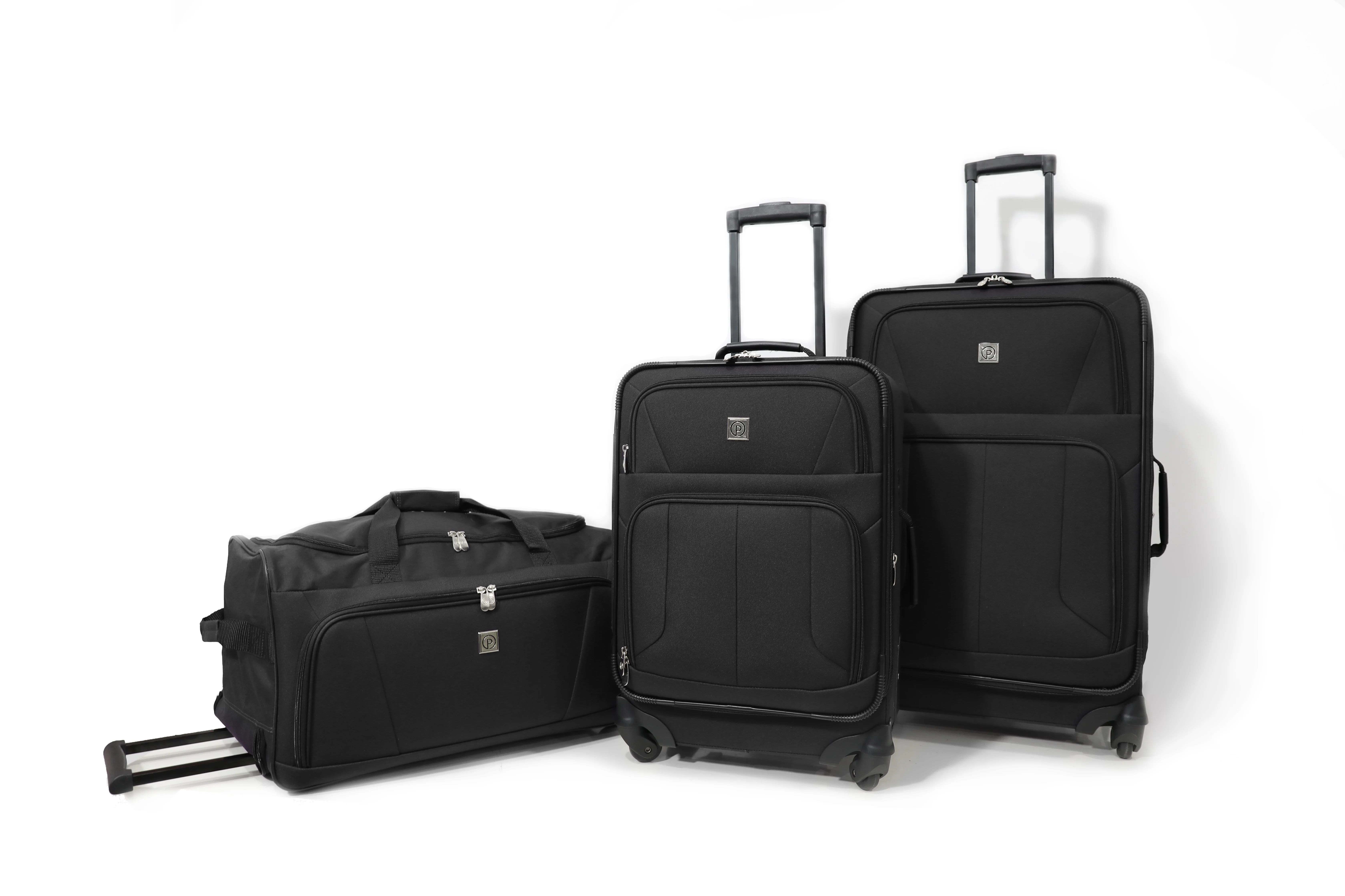 Protégé 3pc Softside Luggage Set Black | Walmart (US)