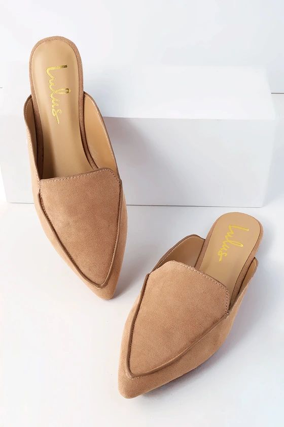 Joelle Camel Suede Loafer Slides | Lulus (US)