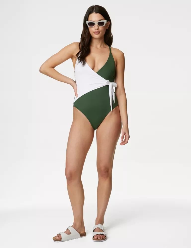 Tummy Control Padded Wrap Plunge Swimsuit | Marks & Spencer (UK)