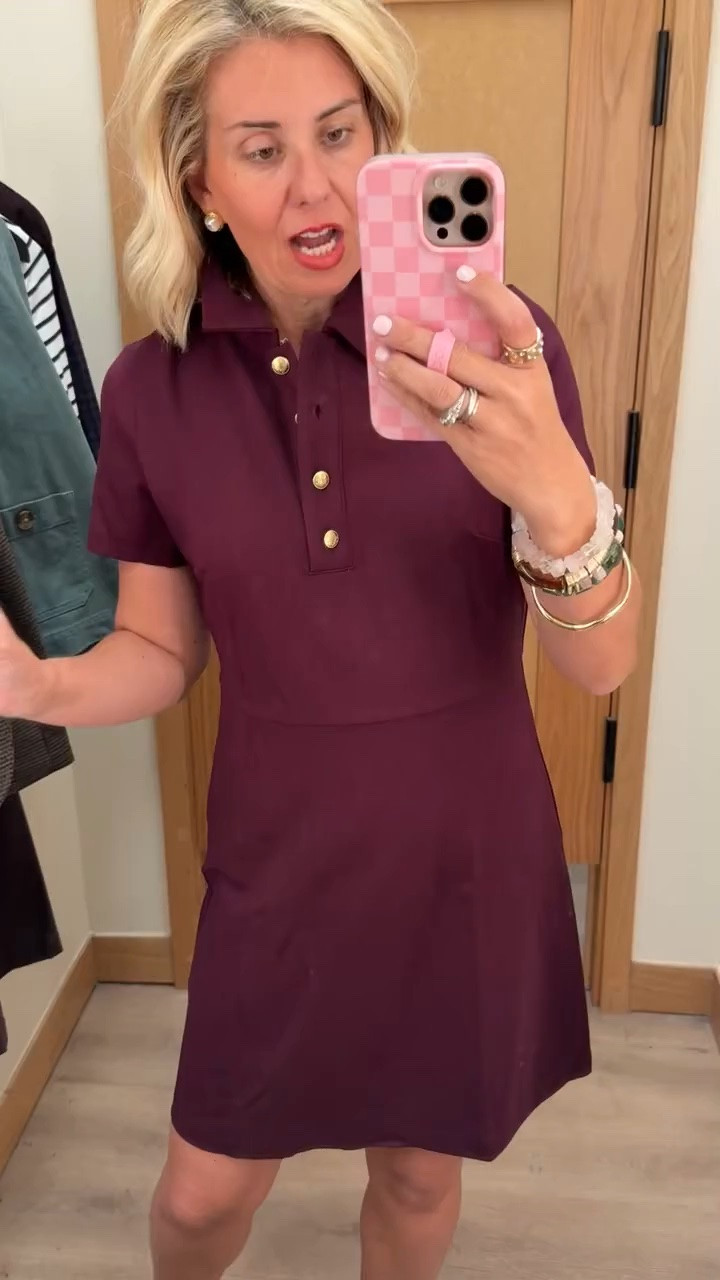 Wow… the quality of this dress is amazing. The gold buttons instantly elevate it! 

Sizing:
Sweaters - 4 
Collared Dress - 2 
Midi Dress - 0
Pants & Jeans - 26P
Blazer - 2 
Green Jacket - small
Plaid Jacket - xs

#LTKdayinmylife #LTKmomlife #LTKOver40