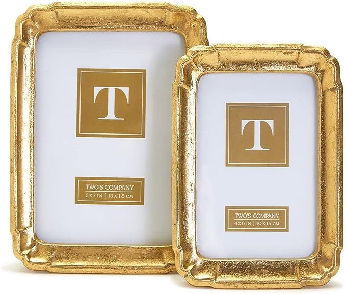 Two's Company Set Of 2 Gold Leaf Photo Frames | Amazon (US)