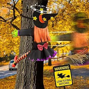 Crashing Witch Decor, Halloween Decorations Clearance Outdoor Witch Props Ornaments, Hanging into... | Amazon (US)