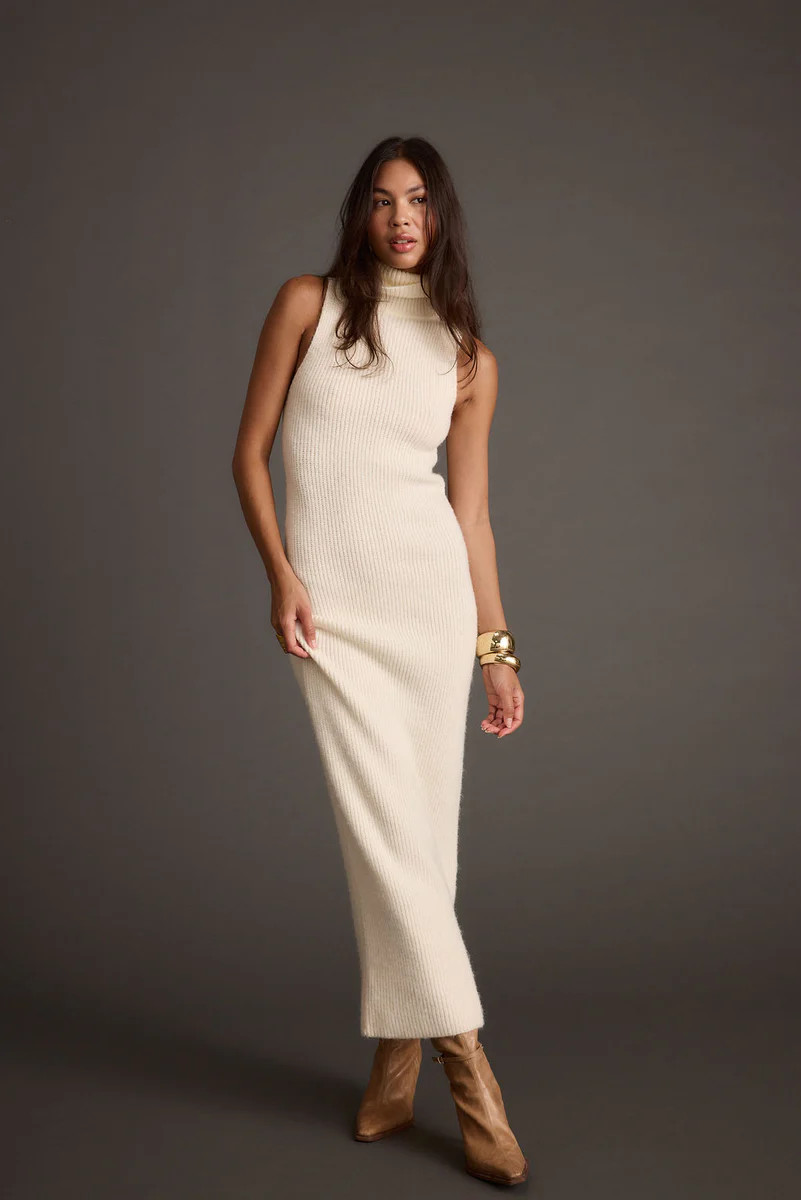 Monique Cream Sweater Maxi Dress | 12th Tribe