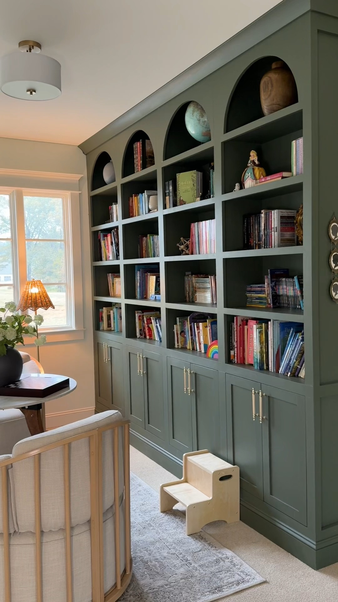 Upstairs reading loft library 📚 It’s hard to believe we are coming up on 1 year of this project’s completion  

#LTKHome #LTKWatchNow