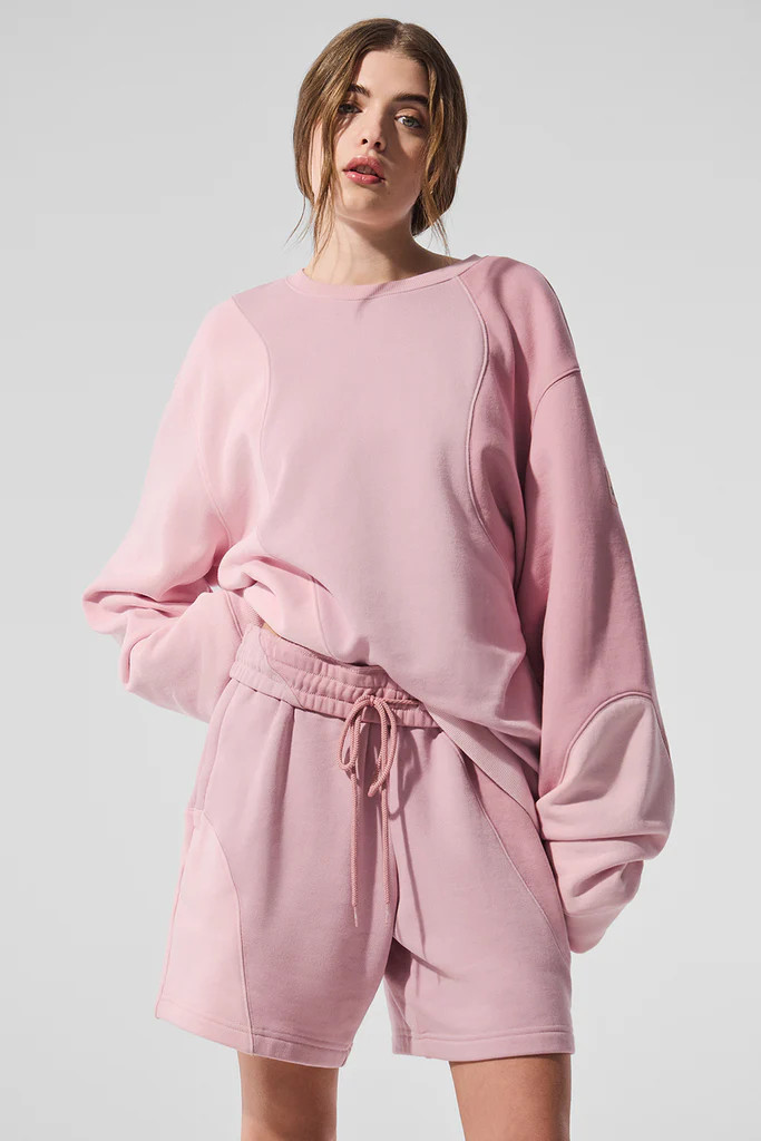 Make Waves Crew Neck Pullover - Sunset Pink Tonal | Alo Yoga (US)