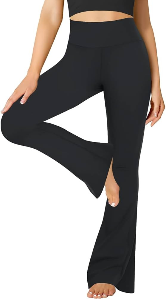 MOREFEEL Women's Black Flare Yoga Pants for Women, High Waisted Buttery Soft Bootcut Leggings | Amazon (US)