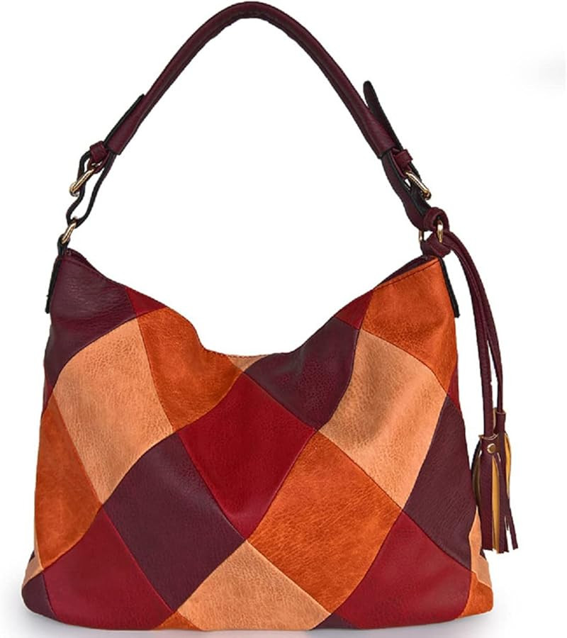 XingChen Hobo Bags for Women Patchwork Color Faux Leather Large Purses and Handbags Hobo Purse wi... | Amazon (US)