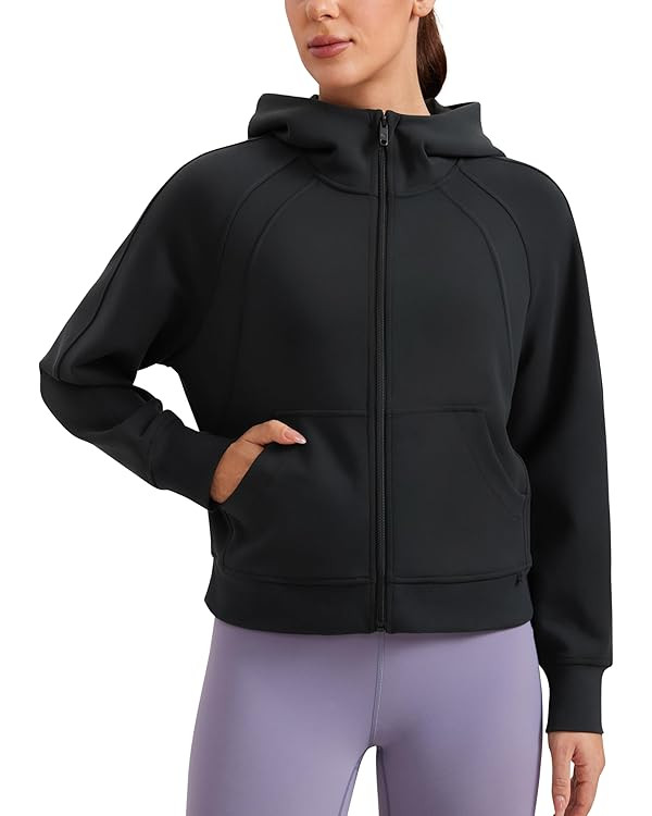 CRZ YOGA Womens SoftAura Full Zip Up Hoodie Workout Casual Hooded Sweatshirt Long Sleeve Athletic... | Amazon (US)