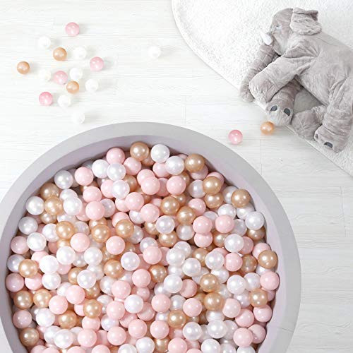 TRENDPLAY Plastic Balls for Ball Pits - Pack of 100 Hollow Balls- Safe and Exciting Playtime - Perfect for Toddler Baby Pools,Party,Festival Decoration, Pink+Pearl Brown | Amazon (US)