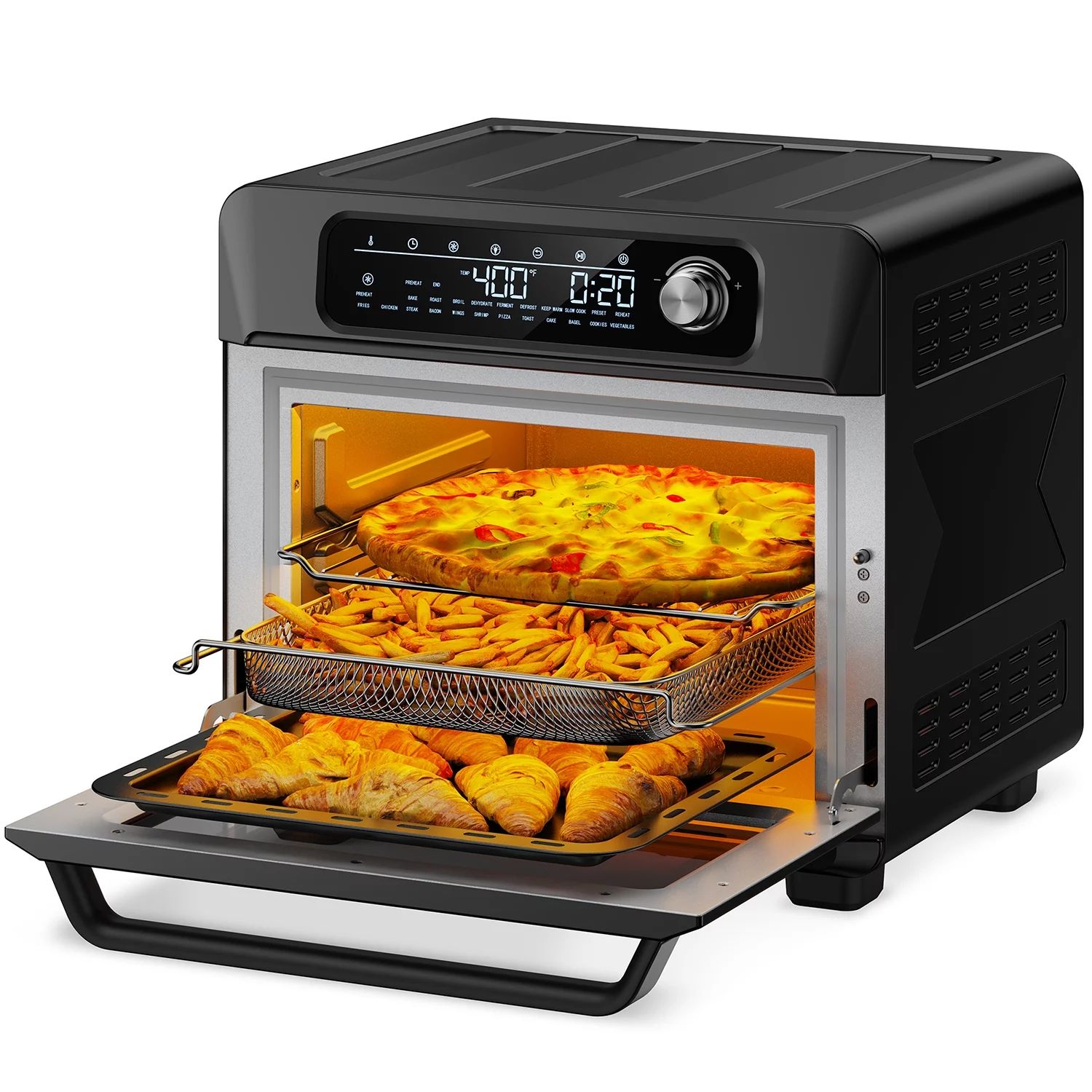 Air Fryer 26 QT Toaster Oven, 24 in 1 Large Convection Air Fryer Oven with 100 Recipes, 1700W | Walmart (US)