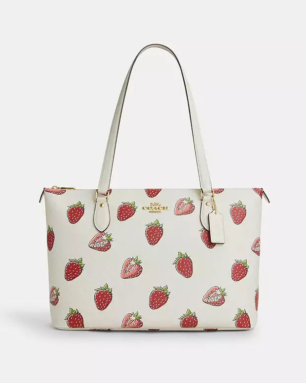 Gallery Tote Bag With Strawberry Print | Coach Outlet US