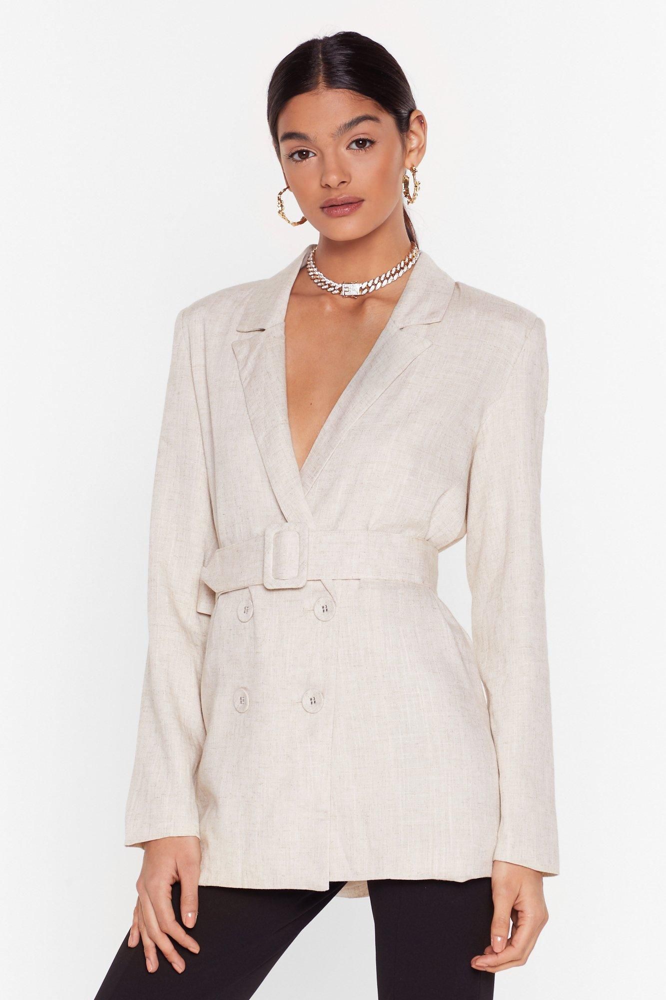 Womens What's It to You Linen Belted Blazer - Cream | NastyGal (US & CA)