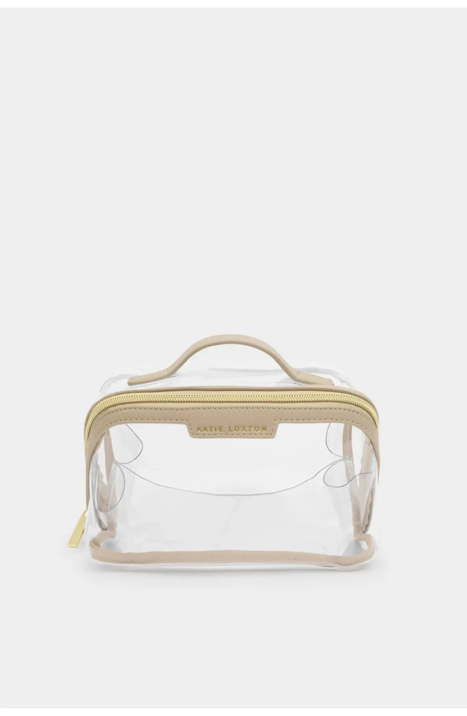 Medium Clear Makeup and Toiletry Bag in Light Taupe | Nordstrom
