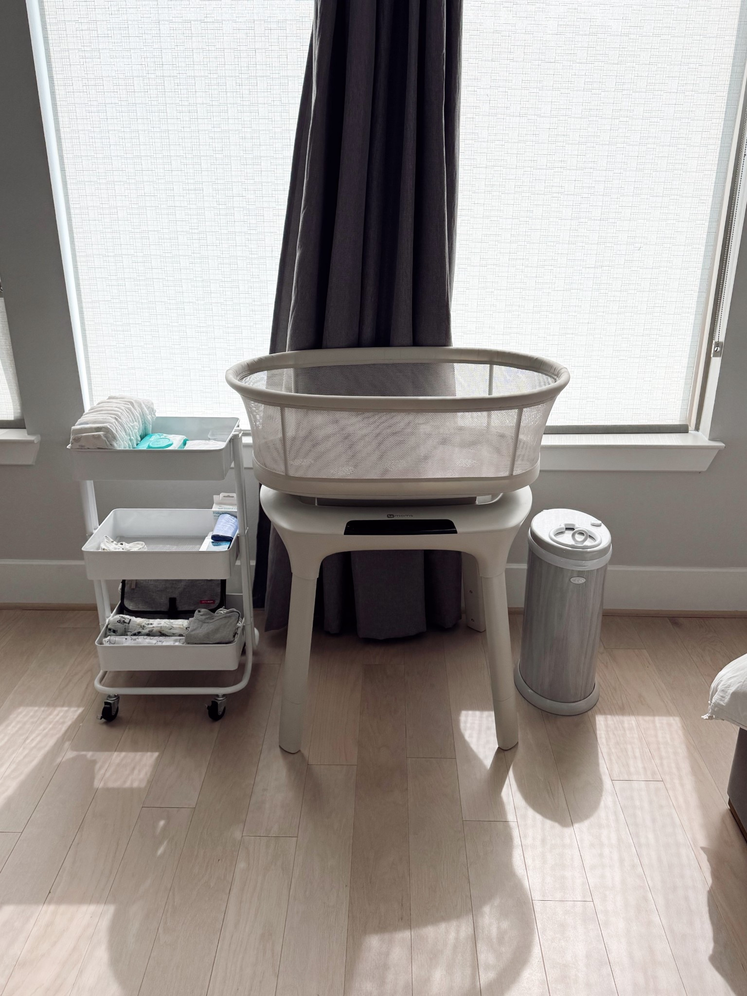 Our newborn bay set up in our bed room! This is the exact same setup we did for our first born and it worked so well for us we’re doing it again for baby number 2!

Our diaper pale and a few other items are a part of the Amazon spring sale! Linked everything up here plus other similar options at different price points🩵

#LTKHome #LTKBaby #LTKmomlife