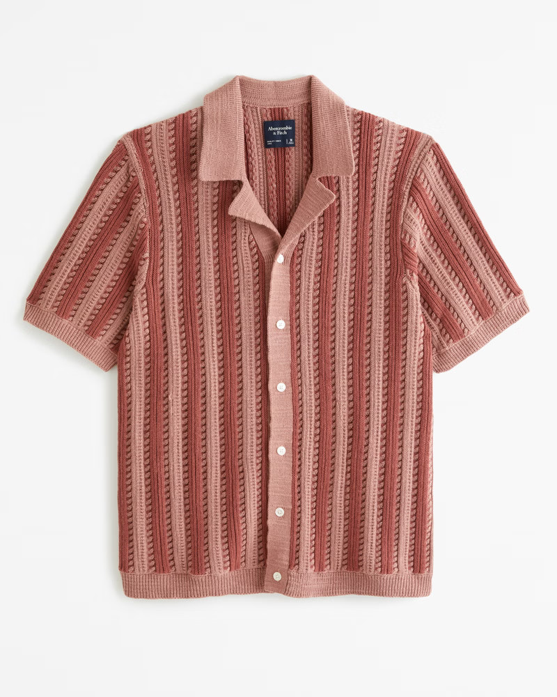 Retro Crafted Button-Through Sweater Polo | Abercrombie & Fitch (US)
