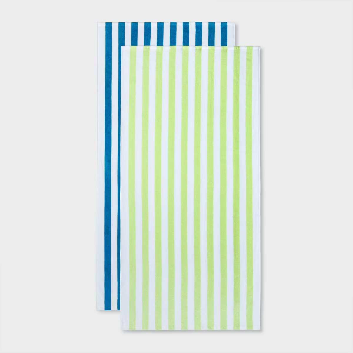 2pk Striped Beach Towels Blue/Green - Sun Squad™ | Target